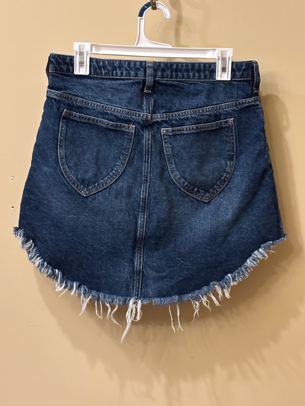 We The Free Denim Mini Skirt Size 29 Raw Hem Blue Jean Skirt Free People - Picture 3 of 6